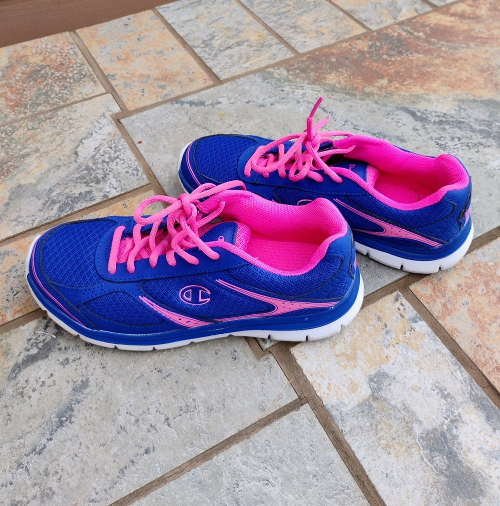 Brand New Champion Women's Vibrant Blue and Pink Sneakers